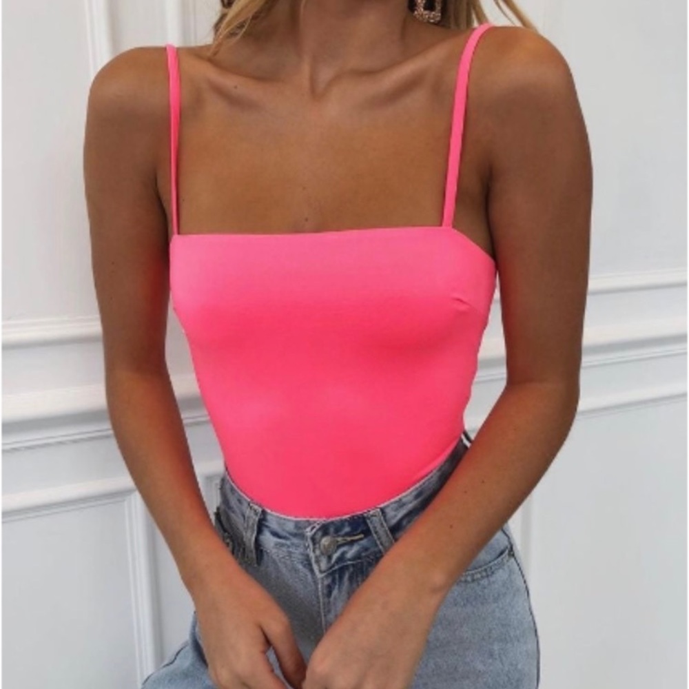 White Fox Boutique neon pink bodysuit